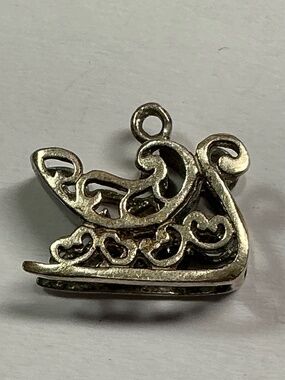 Sterling Silver Sleigh Charm. 5/8 inches long